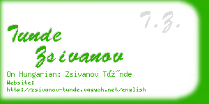 tunde zsivanov business card